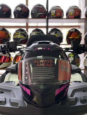 Шлем интеграл HETOSHI цв. Черный с розовыми вставками р.M