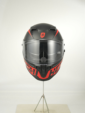 Шлем интеграл HETOSHI FF938 double visor Цв.Черно-красный Матовый р.L