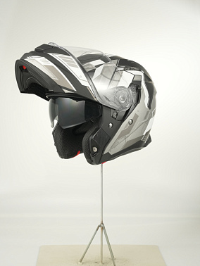 Шлем модуляр HETOSHI FF935 Shogun цв.Черно-серый  Матовый р.S