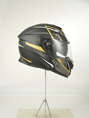 Шлем модуляр HETOSHI FF935 Shogun цв.Черно-бело-золотой  Матовый р.M