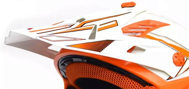 Козырек для шлема ATAKI SC-15 белый/оранжевый глянцевый