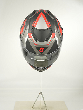 Шлем модуляр HETOSHI FF935 Shogun цв.Черно-серо-красный  Матовый  р.S