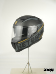 Шлем интеграл HETOSHI FF938 double visor Цв.Черно-серо-золотой Матовый р.L